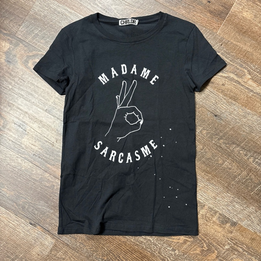 CHRLDR madame sarcasme tee sz XS EUC